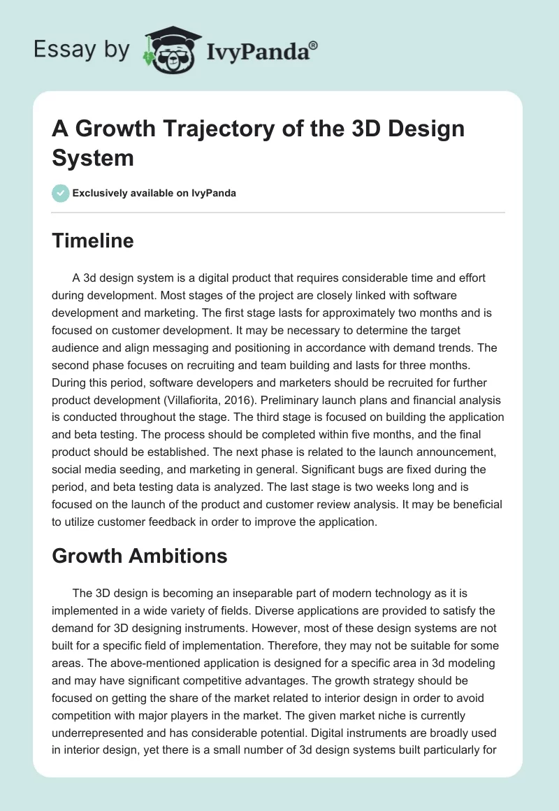 A Growth Trajectory of the 3D Design System. Page 1