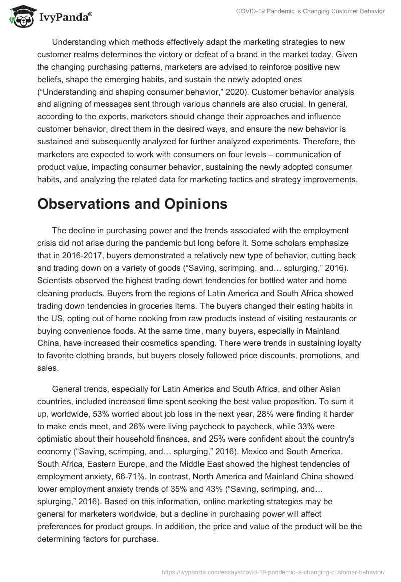 COVID-19 Pandemic Is Changing Customer Behavior. Page 3