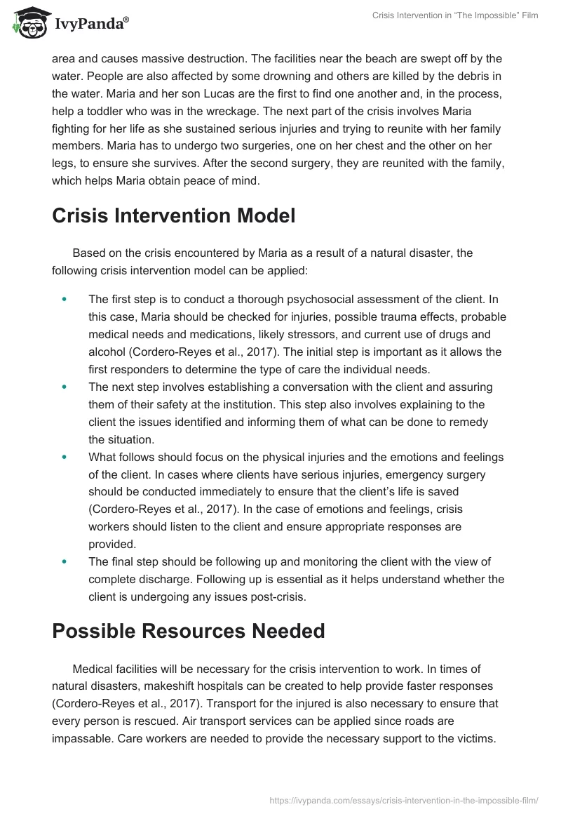 Crisis Intervention in “The Impossible” Film. Page 2