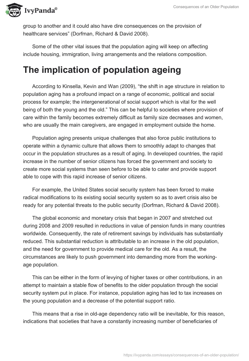 Consequences of an Older Population. Page 2