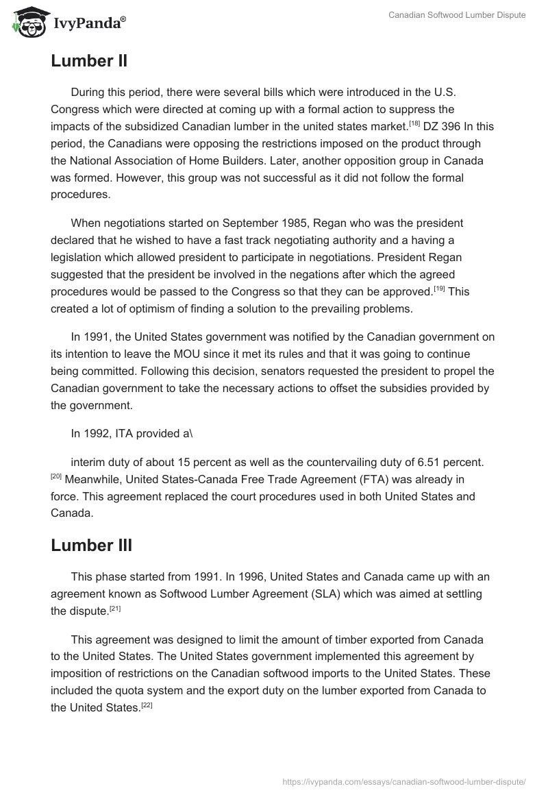 Canadian Softwood Lumber Dispute. Page 5