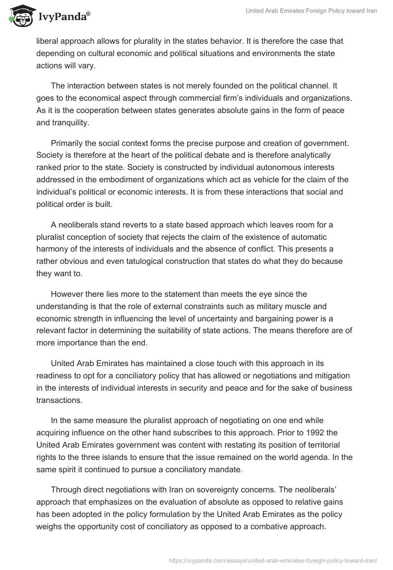 United Arab Emirates Foreign Policy toward Iran. Page 4