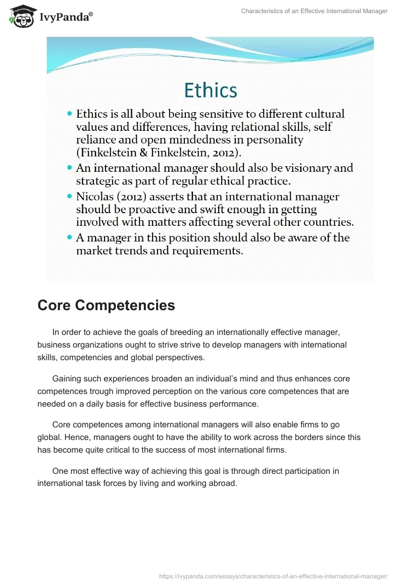 Characteristics of an Effective International Manager. Page 3