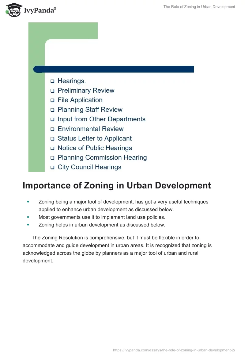 The Role of Zoning in Urban Development. Page 4