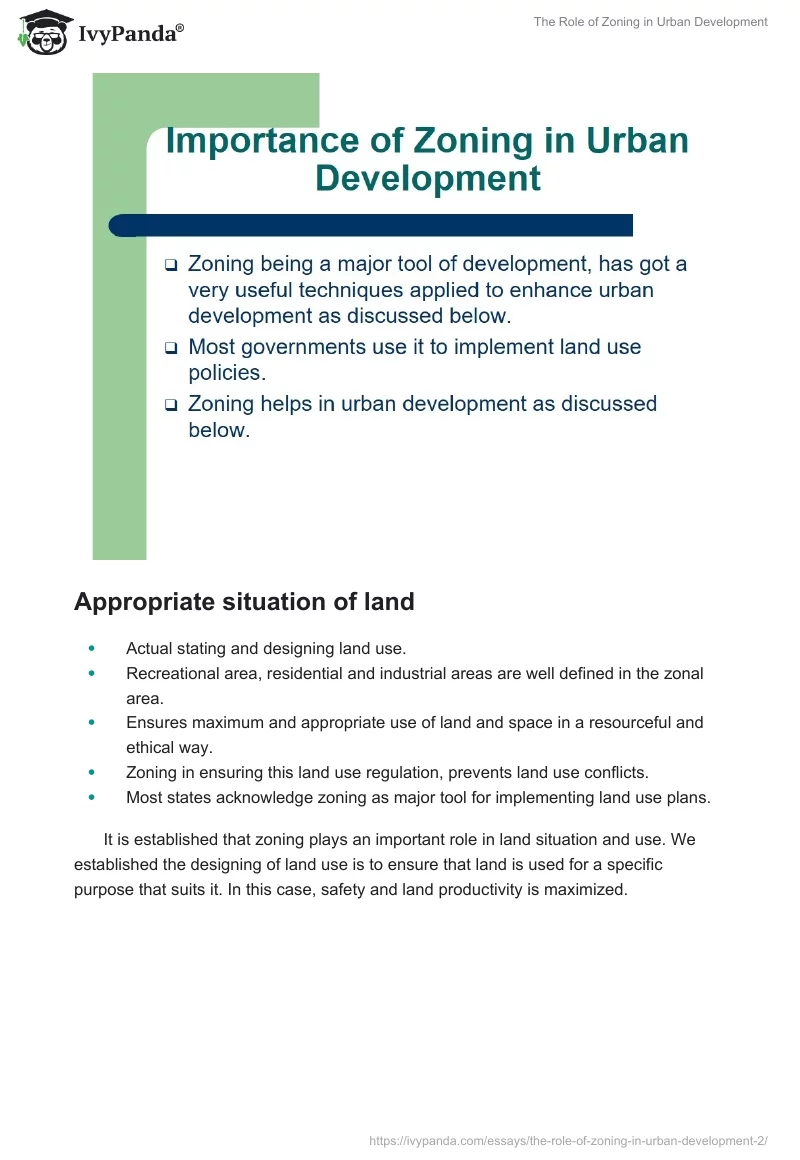 The Role of Zoning in Urban Development. Page 5