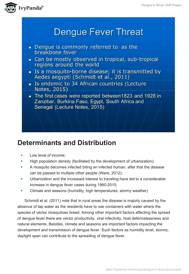 Dengue in Africa: GHP Project. Page 2