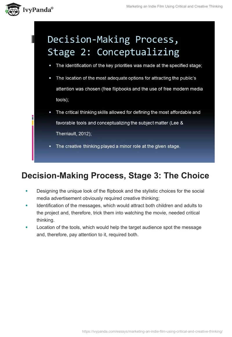 Marketing an Indie Film Using Critical and Creative Thinking. Page 5