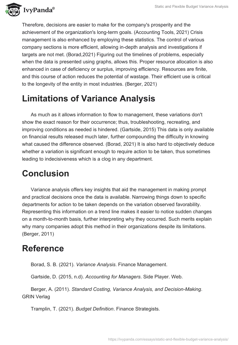 Static and Flexible Budget Variance Analysis. Page 2