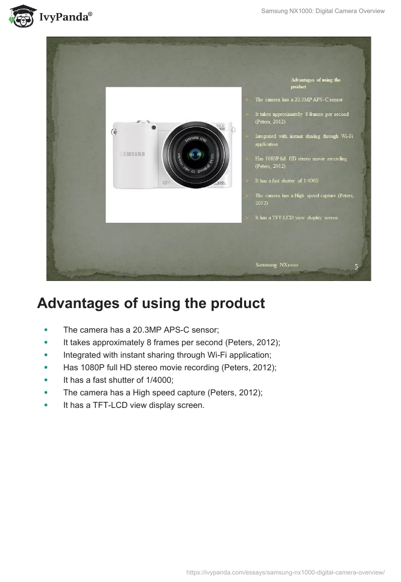 Samsung NX1000: Digital Camera Overview. Page 3