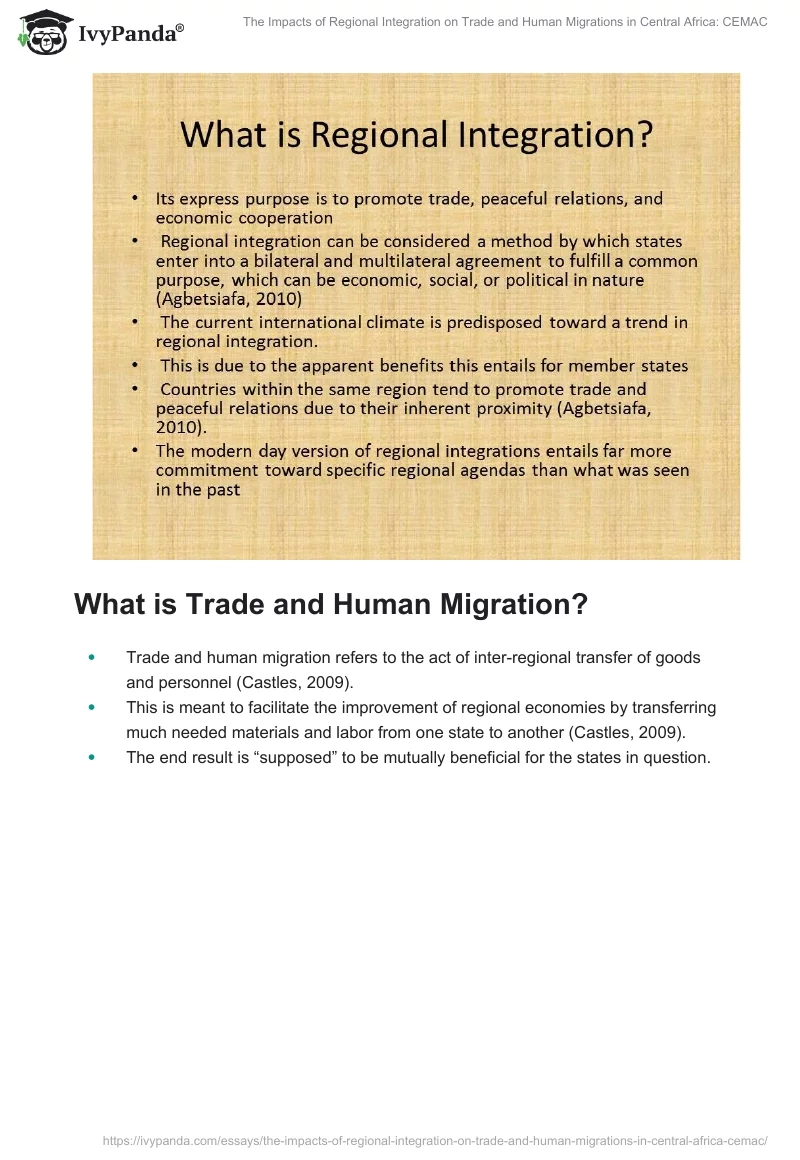 The Impacts of Regional Integration on Trade and Human Migrations in Central Africa: CEMAC. Page 3