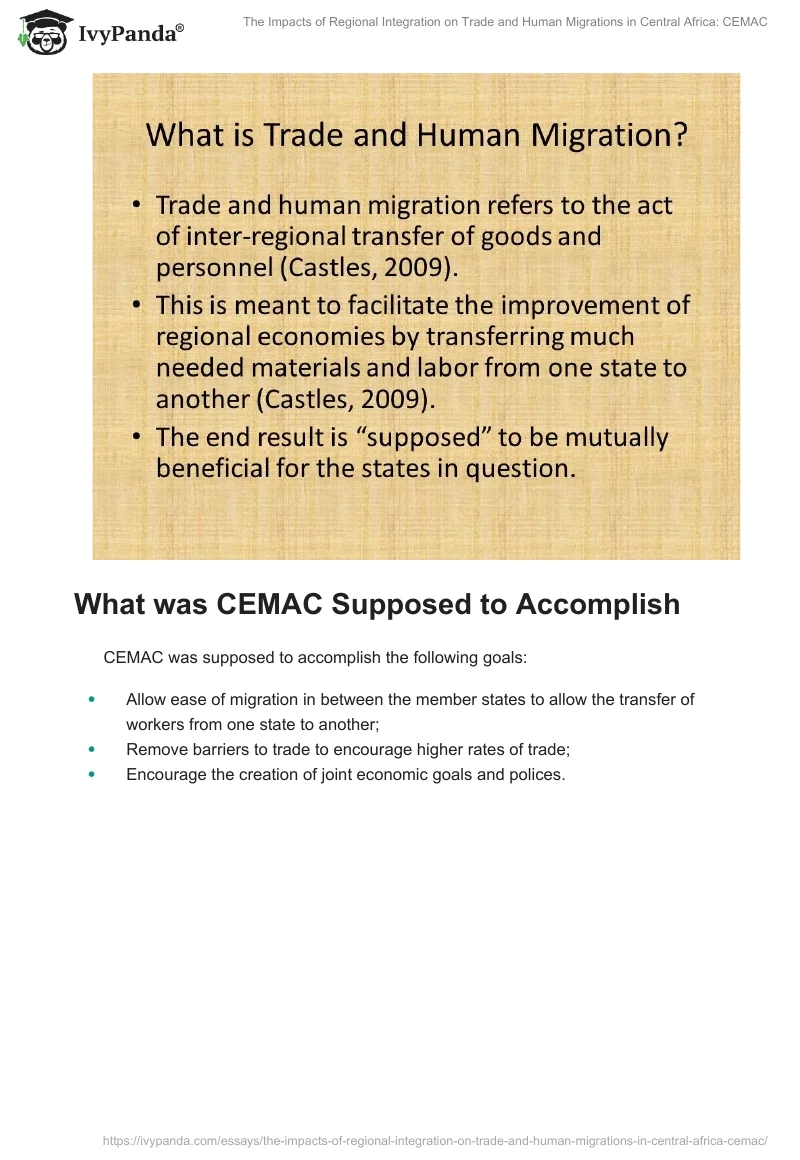 The Impacts of Regional Integration on Trade and Human Migrations in Central Africa: CEMAC. Page 4