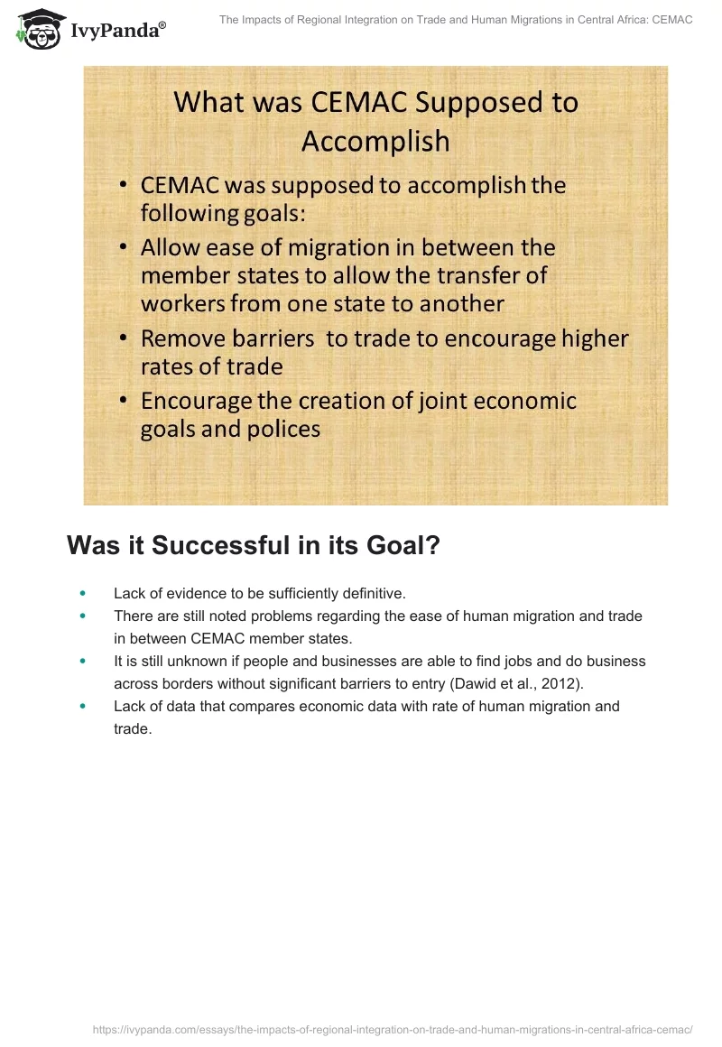 The Impacts of Regional Integration on Trade and Human Migrations in Central Africa: CEMAC. Page 5