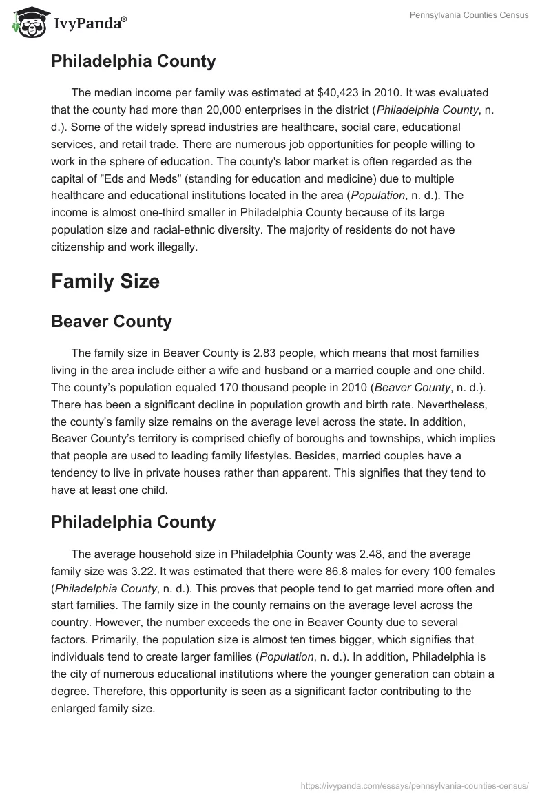 Pennsylvania Counties Census. Page 2