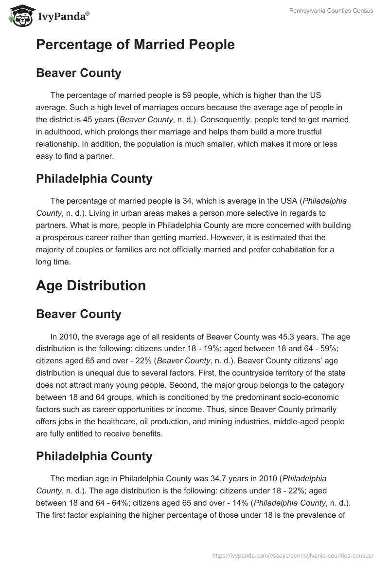 Pennsylvania Counties Census. Page 3