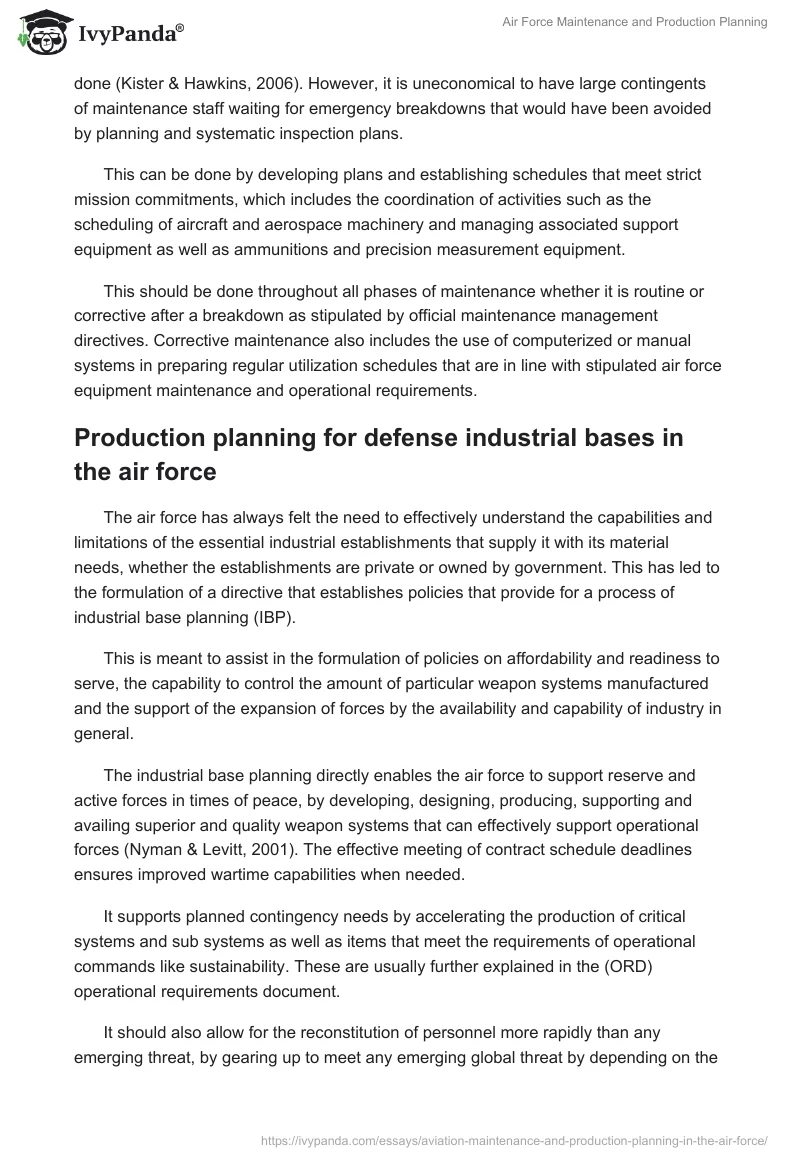 Air Force Maintenance and Production Planning. Page 3