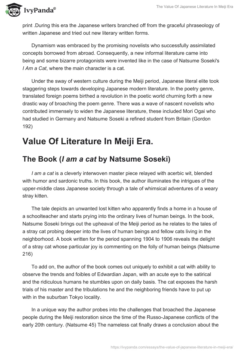 The Value Of Japanese Literature In Meiji Era. Page 3