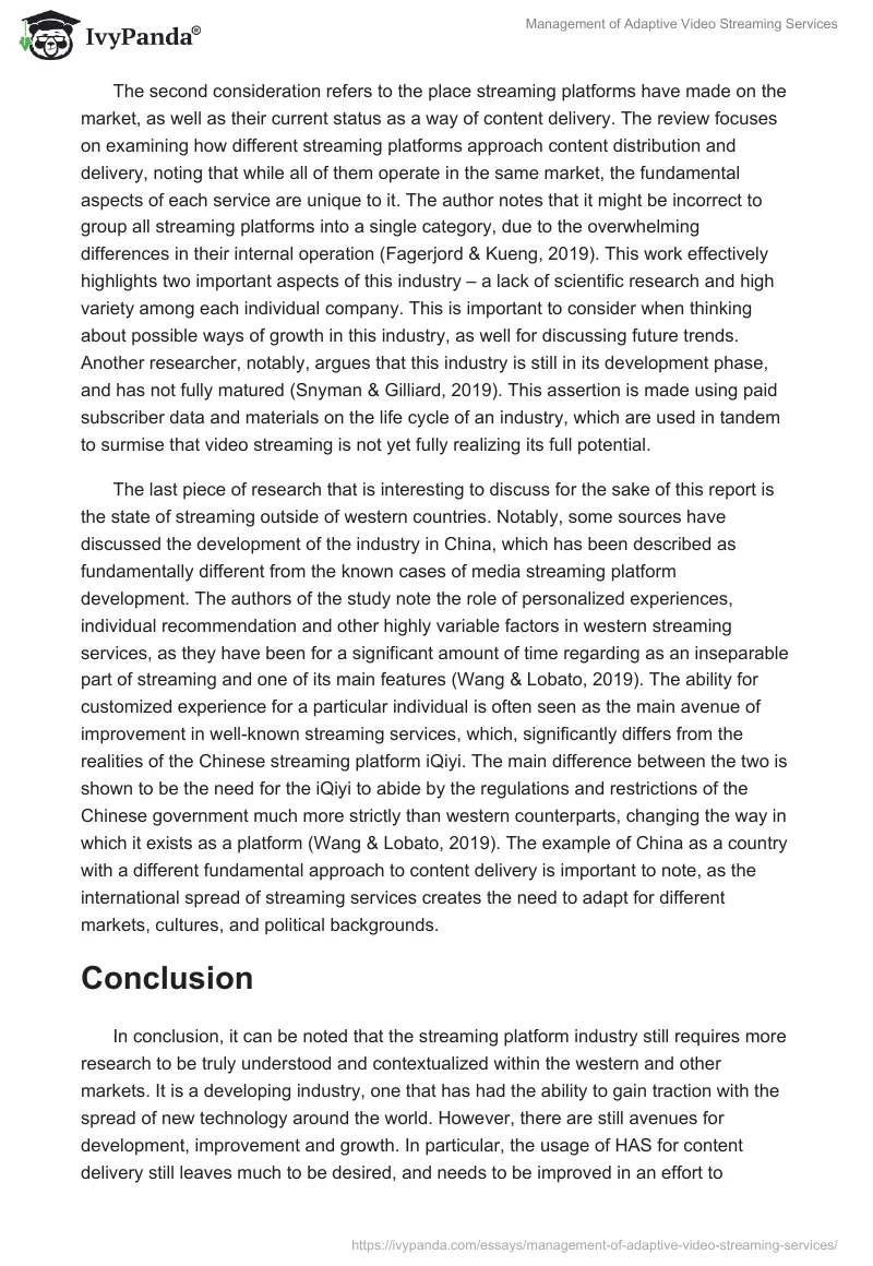 Management of Adaptive Video Streaming Services. Page 4
