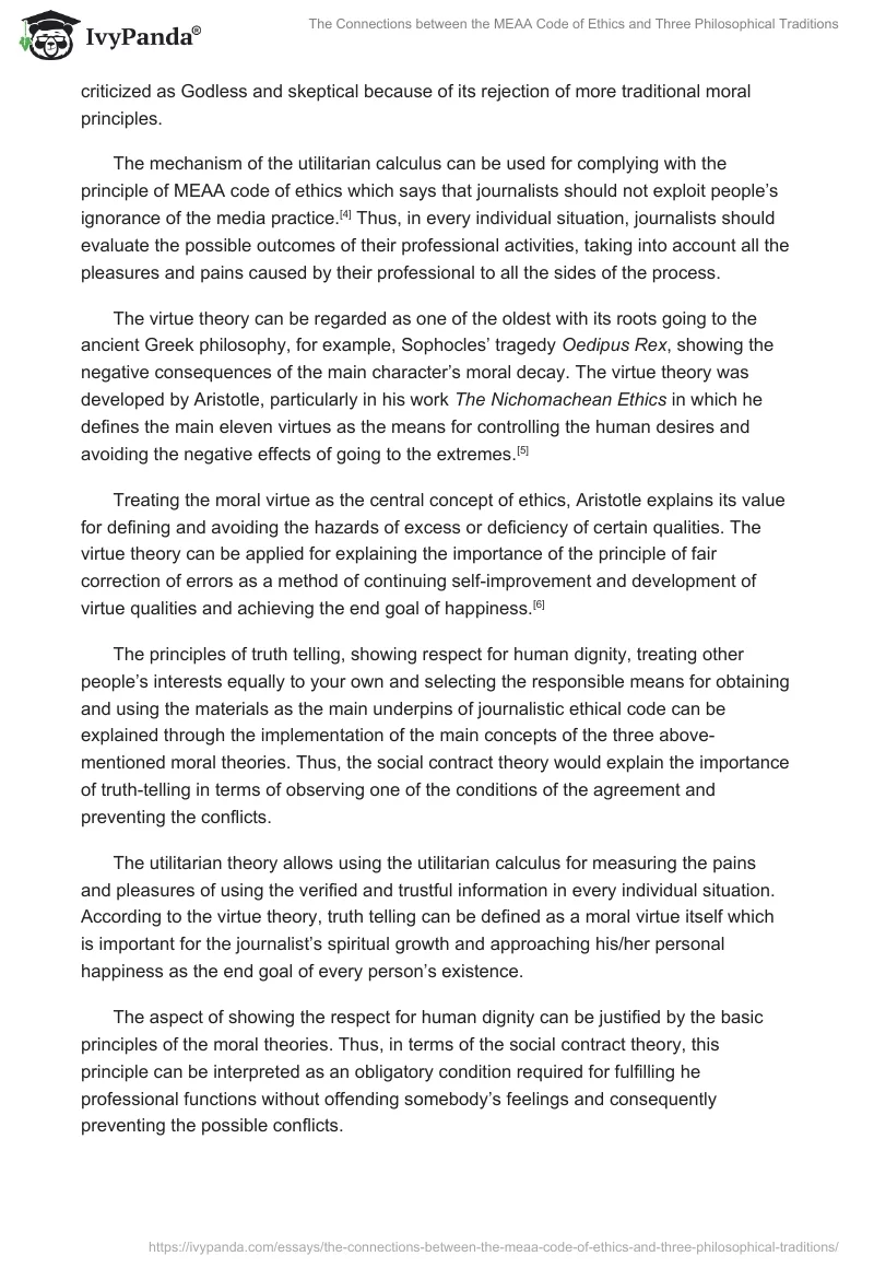 The Connections between the MEAA Code of Ethics and Three Philosophical Traditions. Page 2