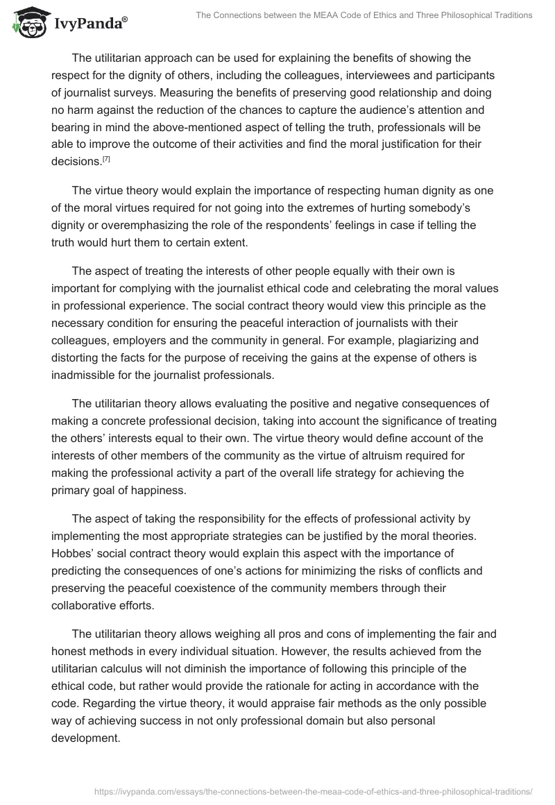 The Connections between the MEAA Code of Ethics and Three Philosophical Traditions. Page 3