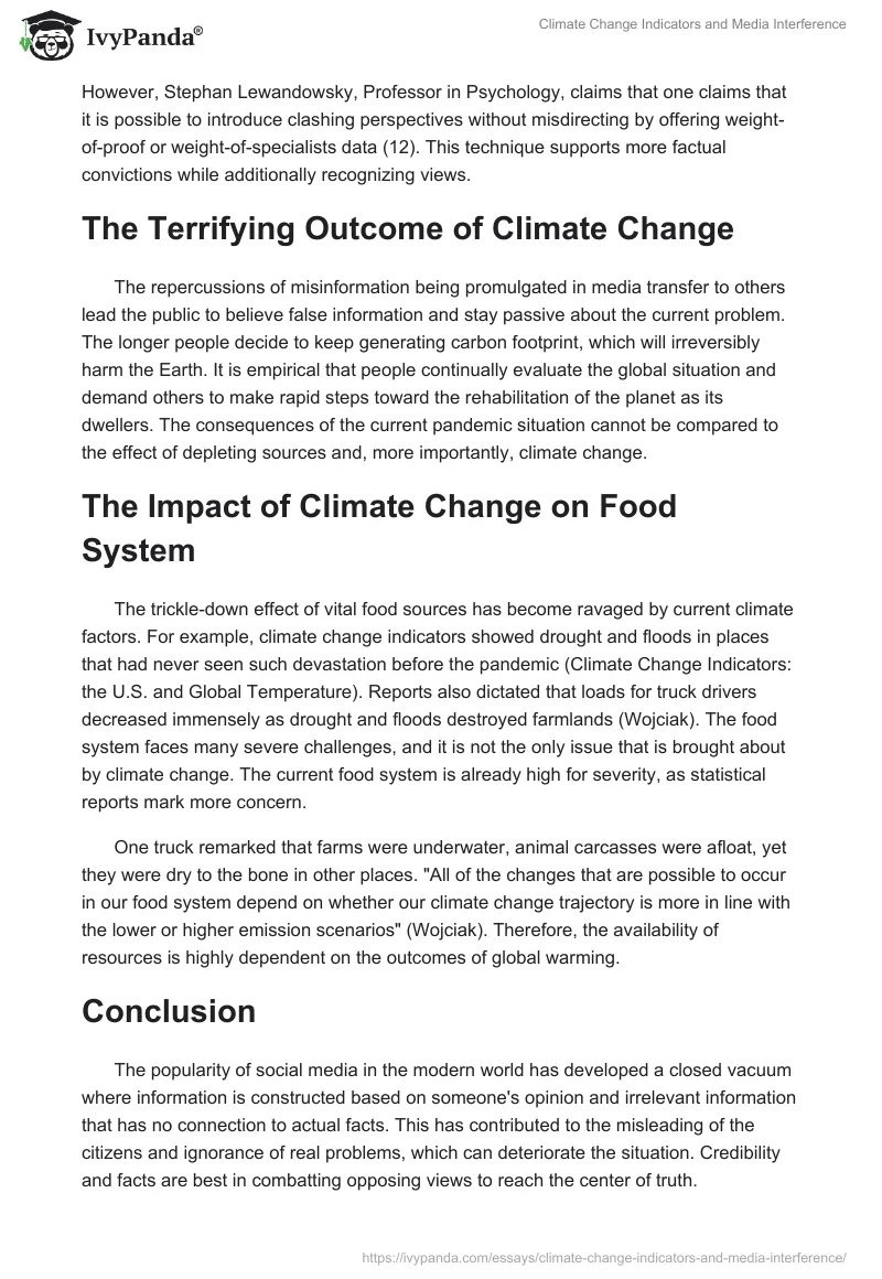 Climate Change Indicators and Media Interference. Page 4
