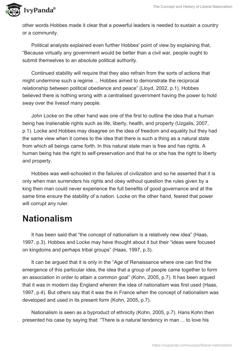 The Concept and History of Liberal Nationalism. Page 2