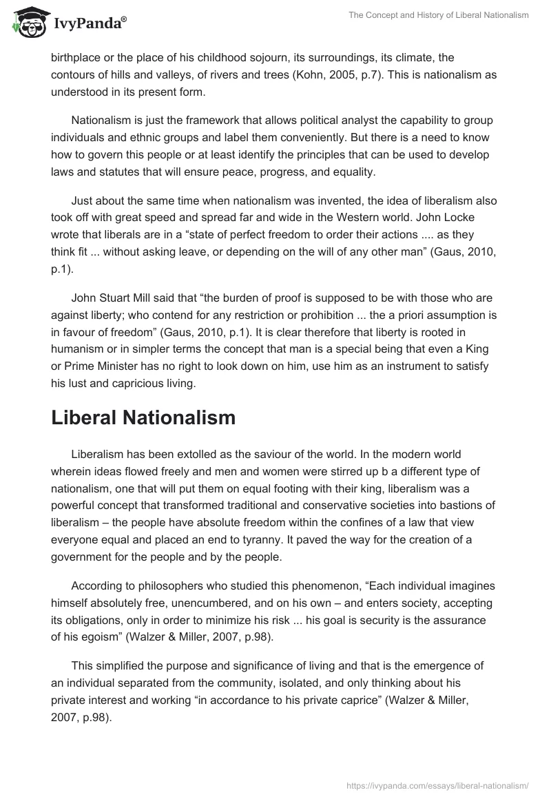 The Concept and History of Liberal Nationalism. Page 3