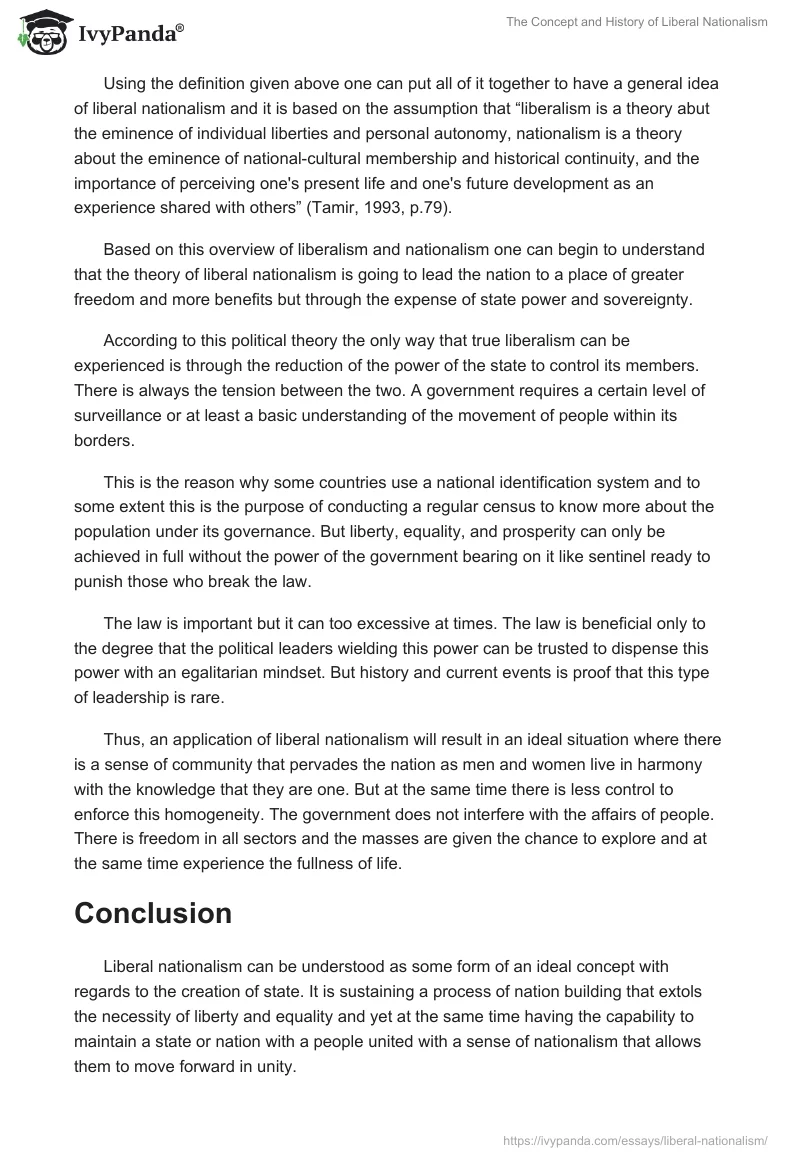 The Concept and History of Liberal Nationalism. Page 4