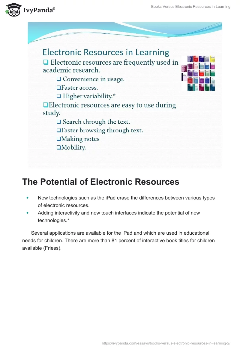 Books vs Electronic Resources in Learning. Page 5