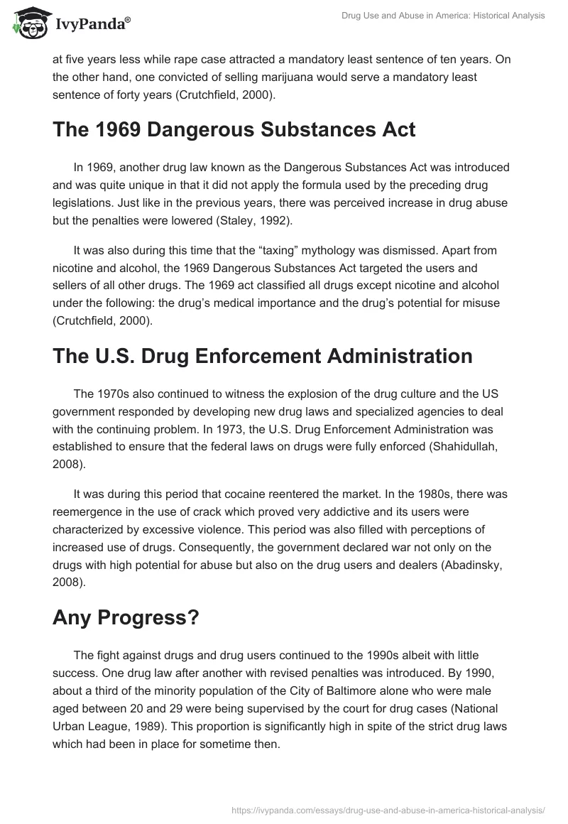 Drug Use and Abuse in America: Historical Analysis. Page 3