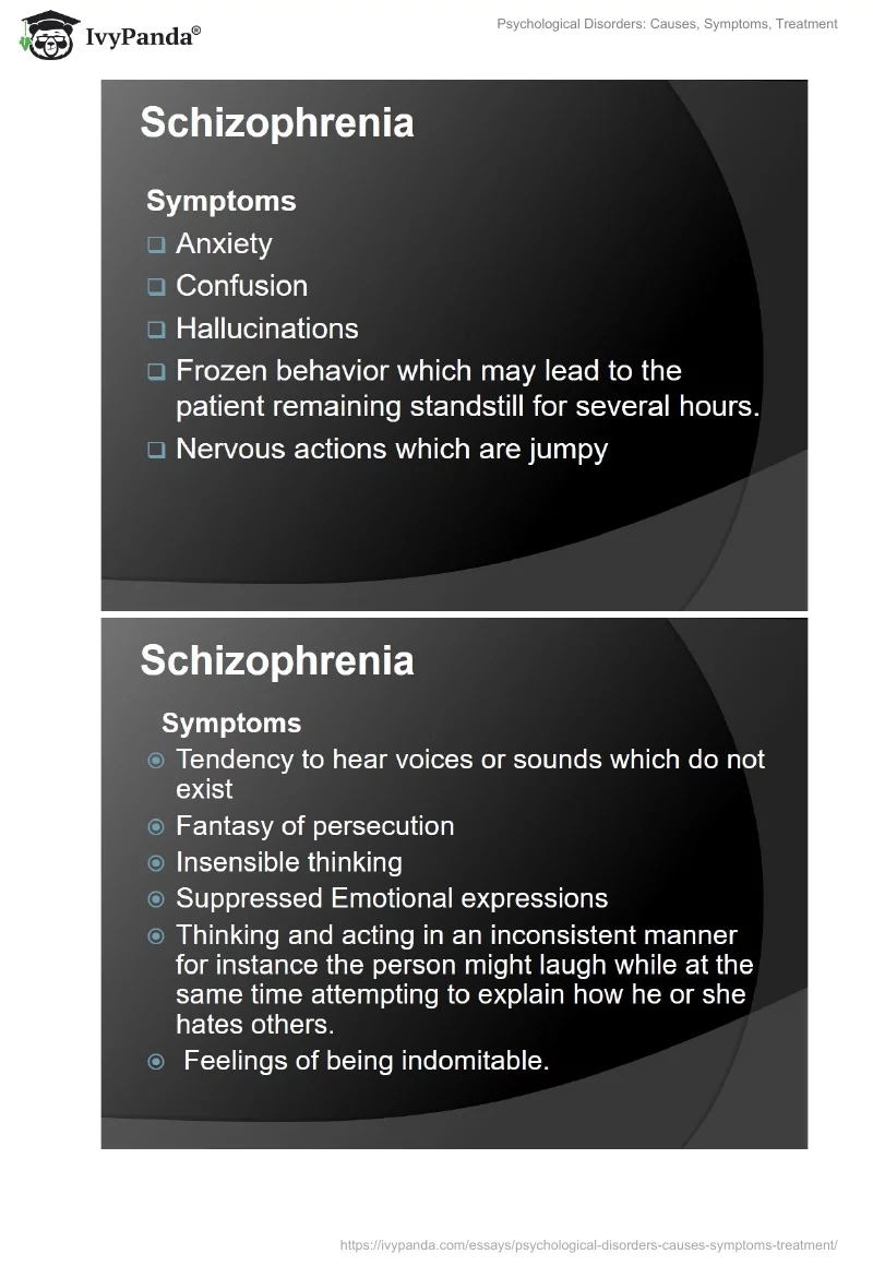 Psychological Disorders: Causes, Symptoms, Treatment. Page 5