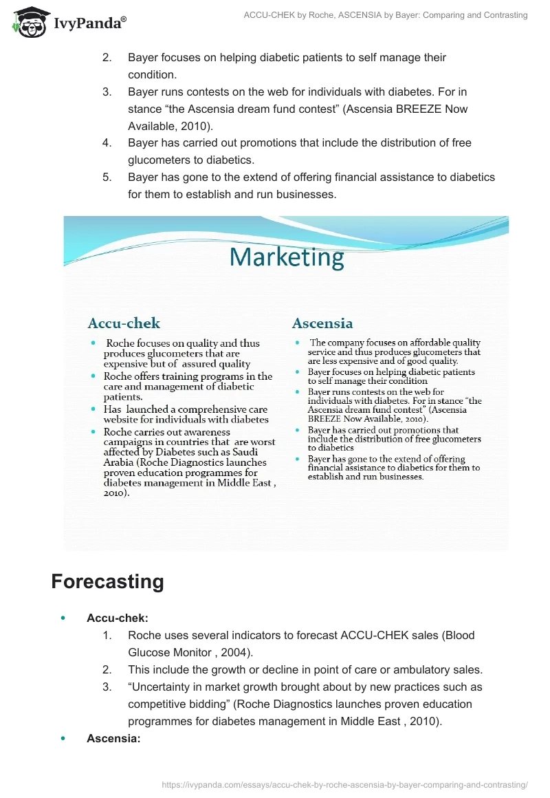 ACCU-CHEK by Roche, ASCENSIA by Bayer: Comparing and Contrasting. Page 4
