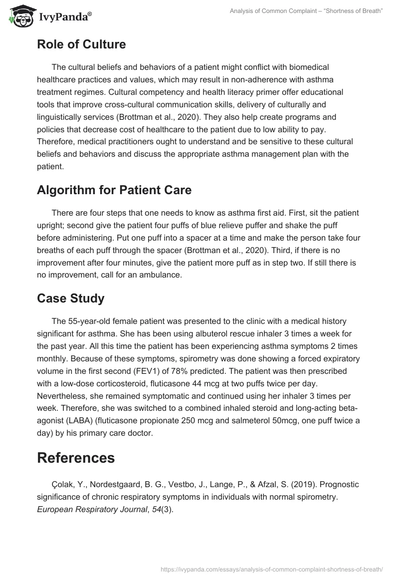 Analysis of Common Complaint – “Shortness of Breath”. Page 5