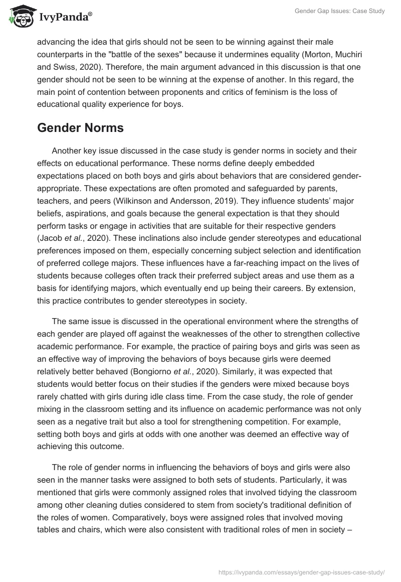 Gender Gap Issues: Case Study. Page 2
