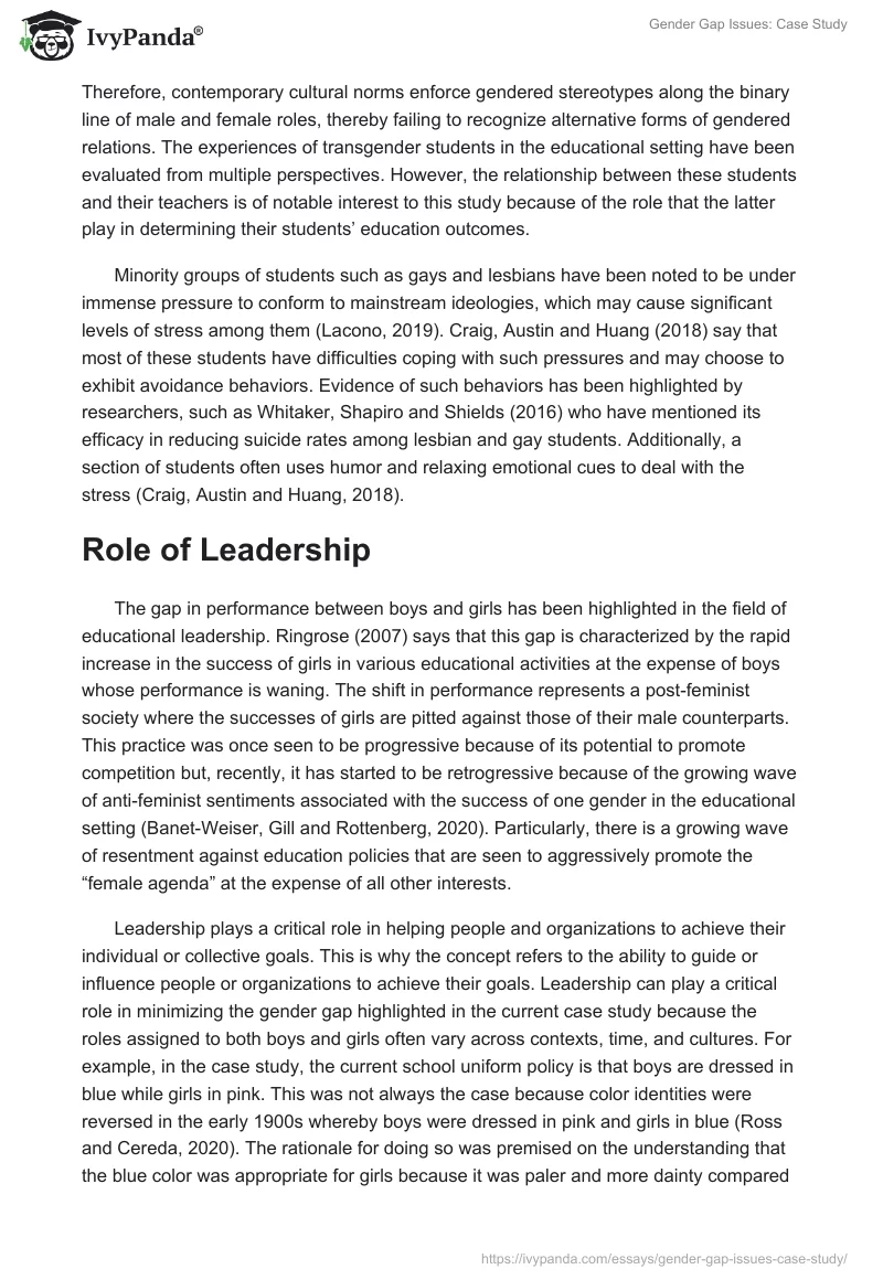 Gender Gap Issues: Case Study. Page 4