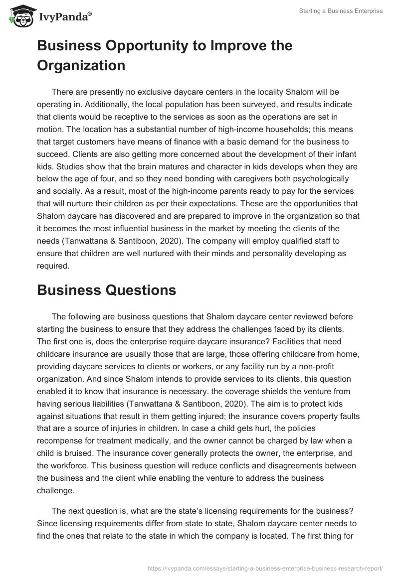 Starting a Business Enterprise. Page 2