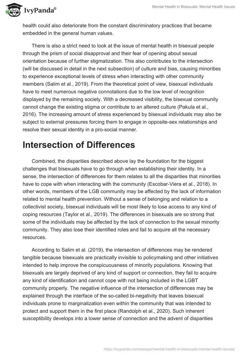 Mental Health in Bisexuals: Mental Health Issues. Page 2