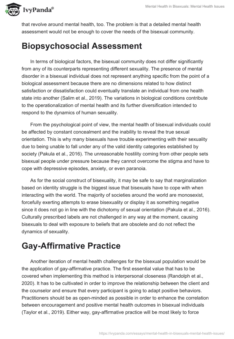 Mental Health in Bisexuals: Mental Health Issues. Page 3