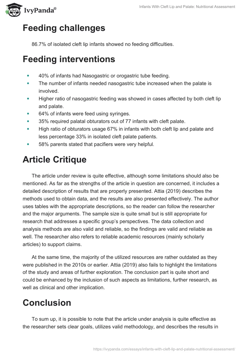 Infants With Cleft Lip and Palate: Nutritional Assessment. Page 3