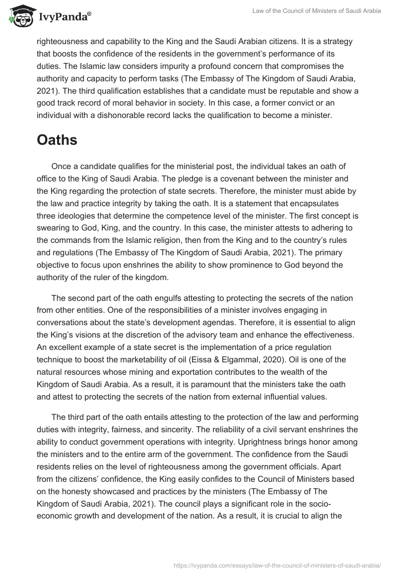 Law of the Council of Ministers of Saudi Arabia. Page 2