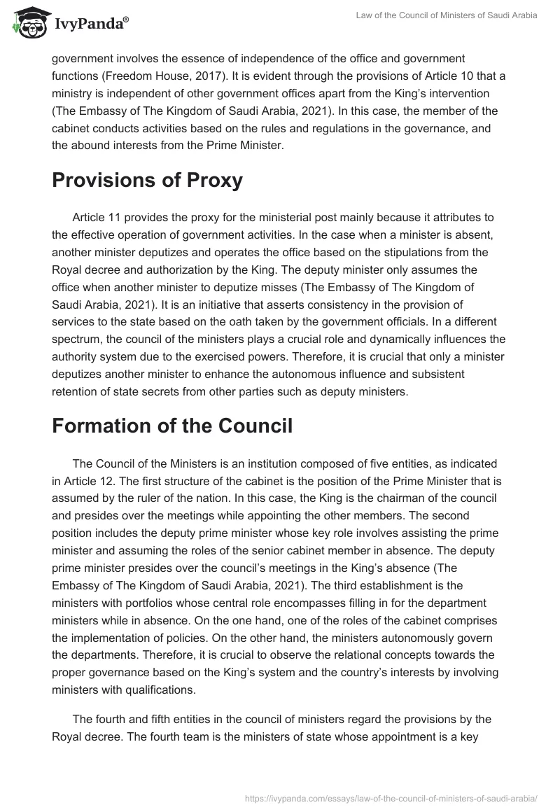 Law of the Council of Ministers of Saudi Arabia. Page 5