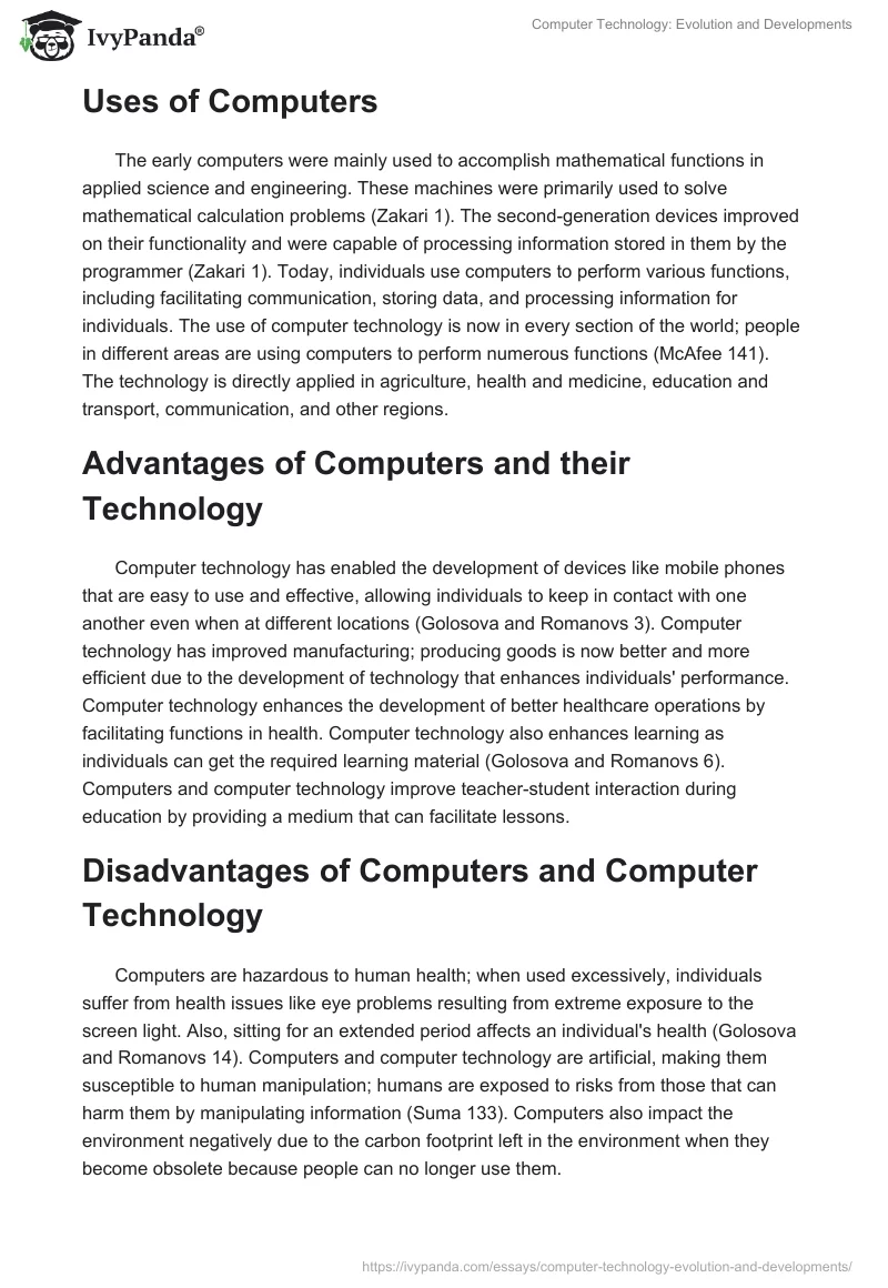 essay on the evolution of computers