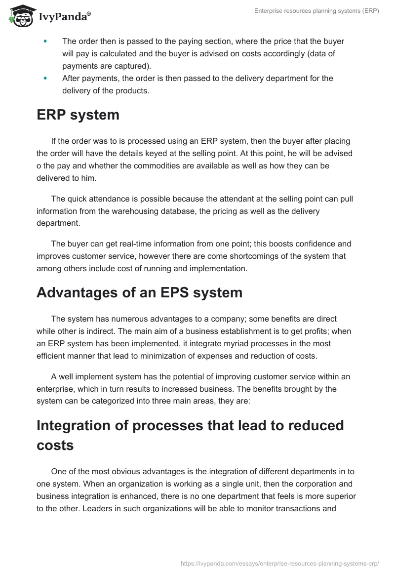 Enterprise resources planning systems (ERP). Page 2