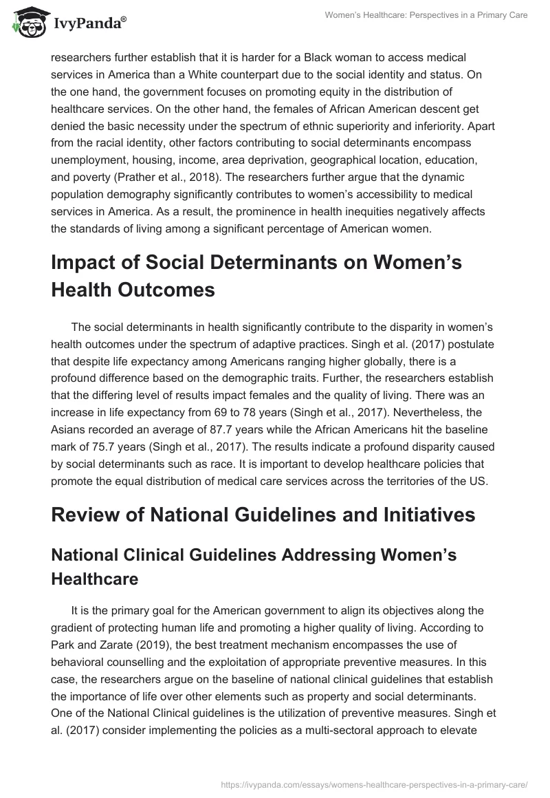 Women’s Healthcare: Perspectives in a Primary Care. Page 2