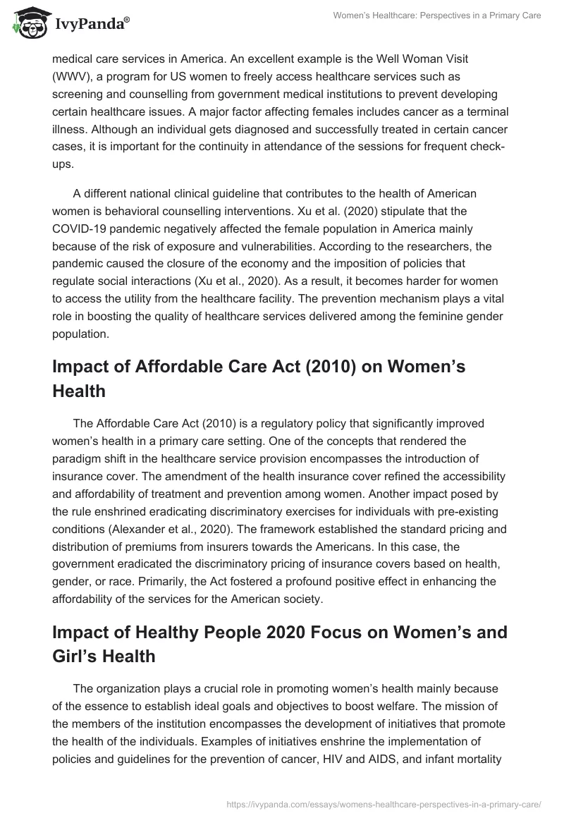 Women’s Healthcare: Perspectives in a Primary Care. Page 3