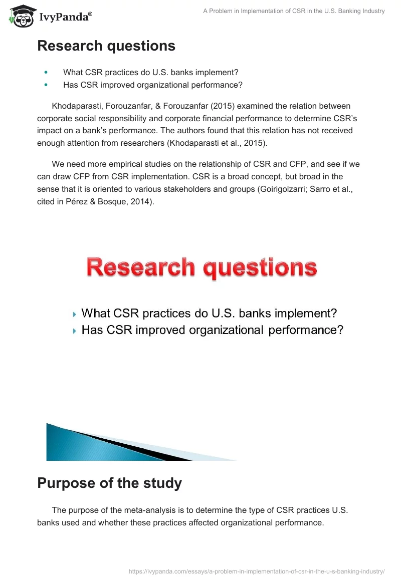 A Problem in Implementation of CSR in the U.S. Banking Industry. Page 5
