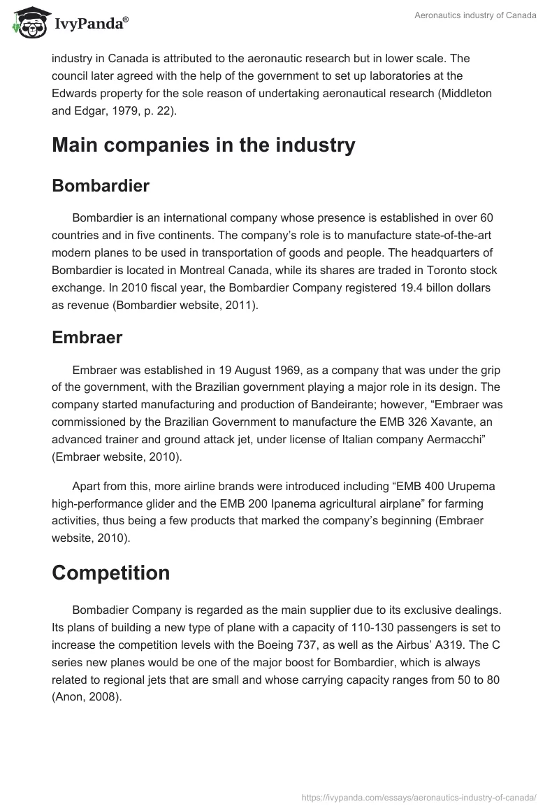 Aeronautics industry of Canada. Page 2