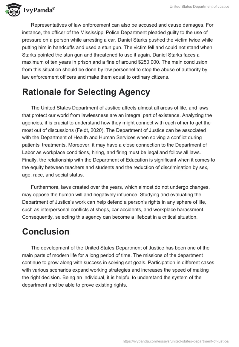 United States Department of Justice. Page 3