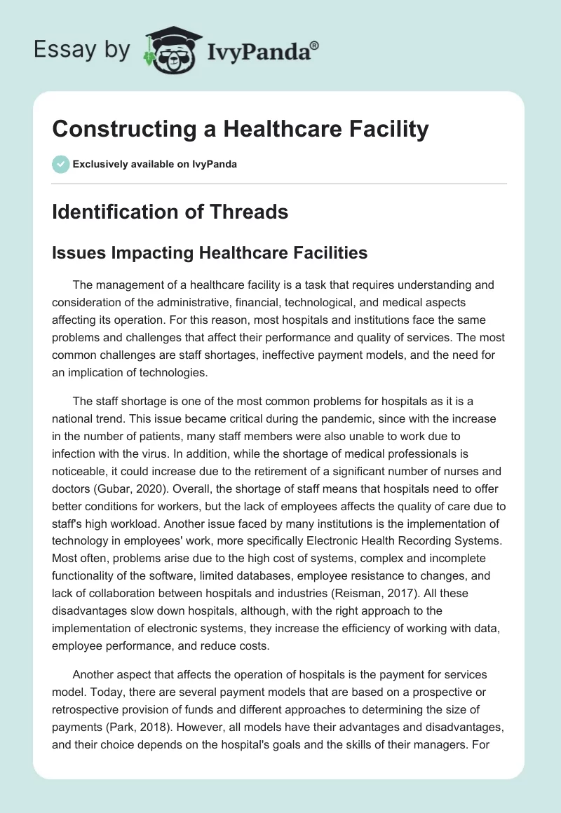 Constructing a Healthcare Facility. Page 1