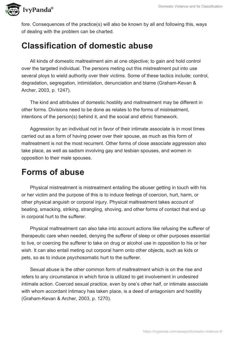 Domestic Violence and Its Classification. Page 2