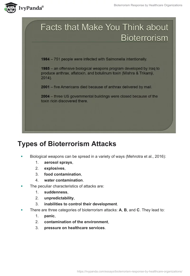 Bioterrorism Response by Healthcare Organizations. Page 3